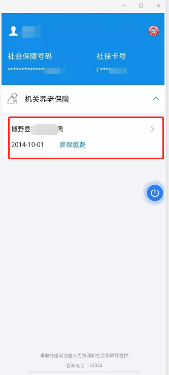 第二步：点开“养老保险查询”显示本人简要信息